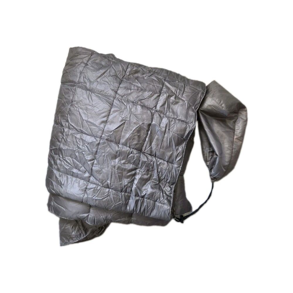 Eddie Bauer PrimaLoft Quilted Blanket Gray Lightweight Packable Camping 69x57